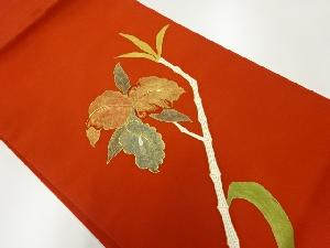 リサイクル　塩瀬蘭模様刺繍名古屋帯